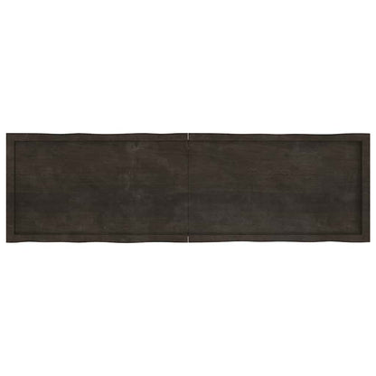 Table Top Dark Brown 180x50x(2-6) cm Treated Solid Wood Live Edge