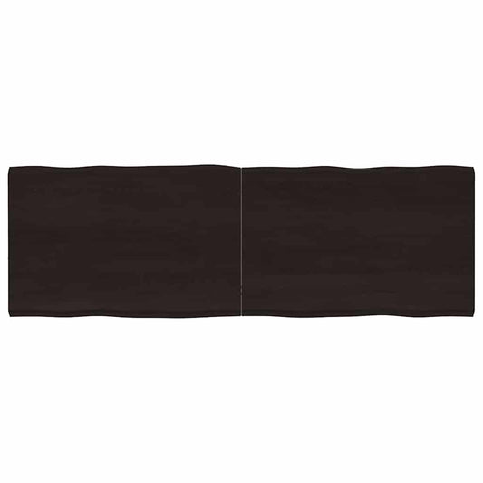 Table Top Dark Brown 180x60x(2-4) cm Treated Solid Wood Live Edge