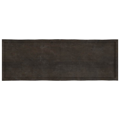 Table Top Dark Brown 180x60x(2-4) cm Treated Solid Wood Live Edge