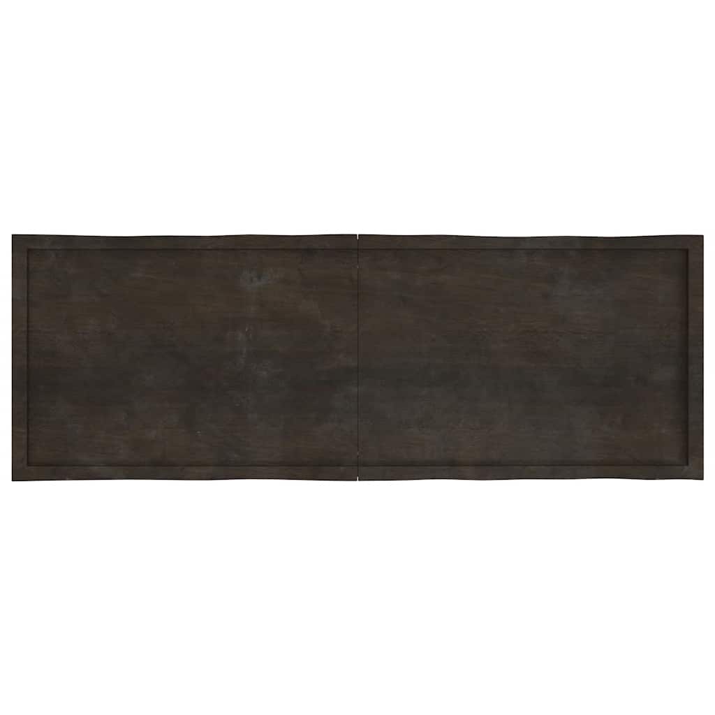 Table Top Dark Brown 180x60x(2-6) cm Treated Solid Wood Live Edge