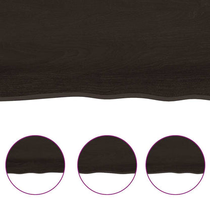 Table Top Dark Brown 180x60x(2-6) cm Treated Solid Wood Live Edge