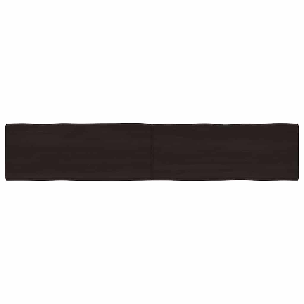 Table Top Dark Brown 200x40x(2-4) cm Treated Solid Wood Live Edge