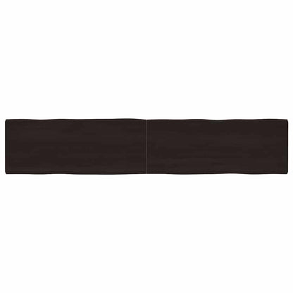 Table Top Dark Brown 200x40x(2-4) cm Treated Solid Wood Live Edge