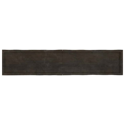 Table Top Dark Brown 200x40x(2-4) cm Treated Solid Wood Live Edge