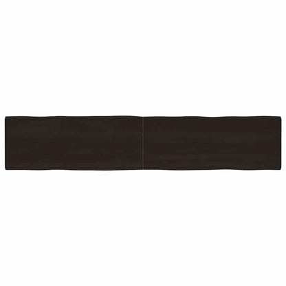 Table Top Dark Brown 200x40x(2-6) cm Treated Solid Wood Live Edge