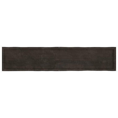 Table Top Dark Brown 200x40x(2-6) cm Treated Solid Wood Live Edge