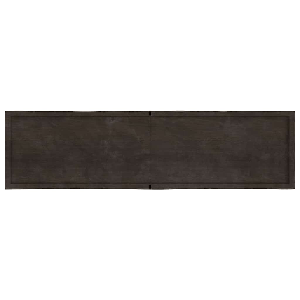 Table Top Dark Brown 200x50x(2-4) cm Treated Solid Wood Live Edge