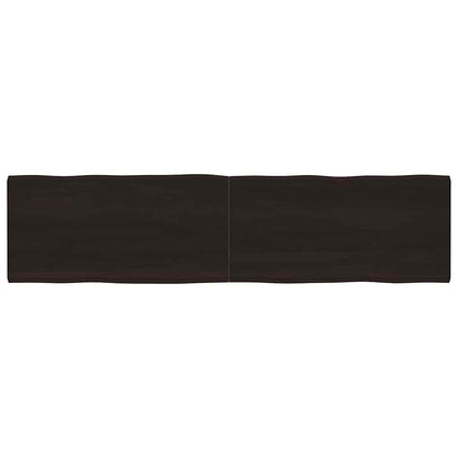 Table Top Dark Brown 200x50x(2-6) cm Treated Solid Wood Live Edge