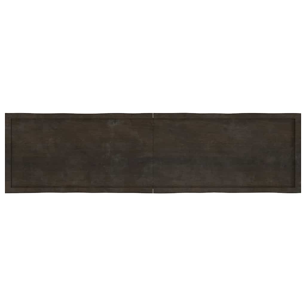 Table Top Dark Brown 200x50x(2-6) cm Treated Solid Wood Live Edge