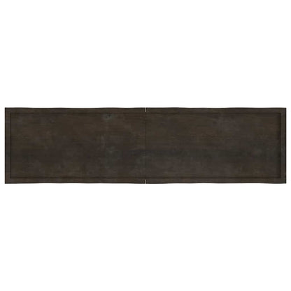 Table Top Dark Brown 200x50x(2-6) cm Treated Solid Wood Live Edge