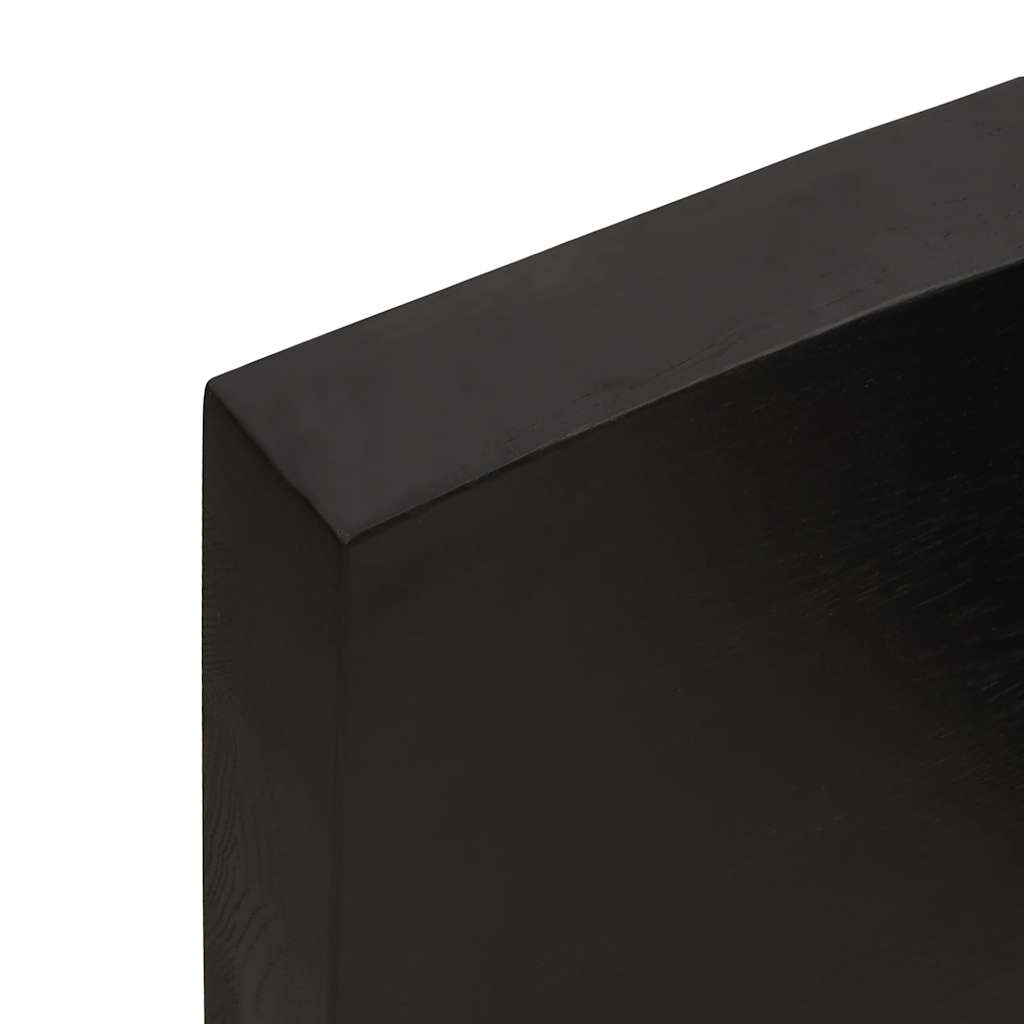 Table Top Dark Brown 200x50x(2-6) cm Treated Solid Wood Live Edge