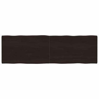 Table Top Dark Brown 200x60x(2-4) cm Treated Solid Wood Live Edge
