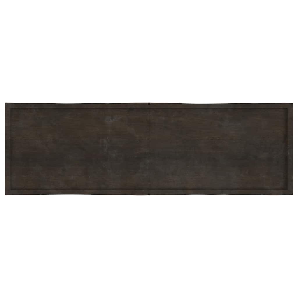 Table Top Dark Brown 200x60x(2-4) cm Treated Solid Wood Live Edge
