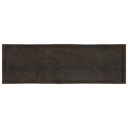 Table Top Dark Brown 200x60x(2-4) cm Treated Solid Wood Live Edge