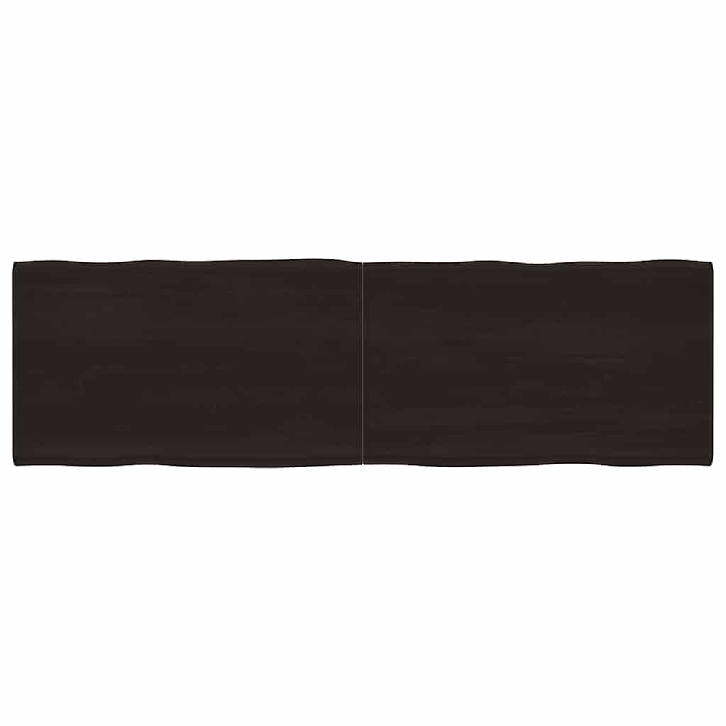Table Top Dark Brown 200x60x(2-6) cm Treated Solid Wood Live Edge