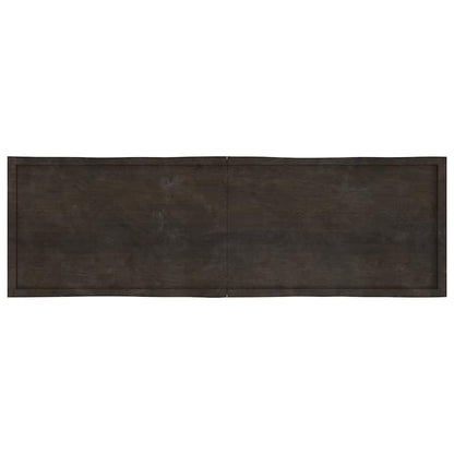 Table Top Dark Brown 200x60x(2-6) cm Treated Solid Wood Live Edge