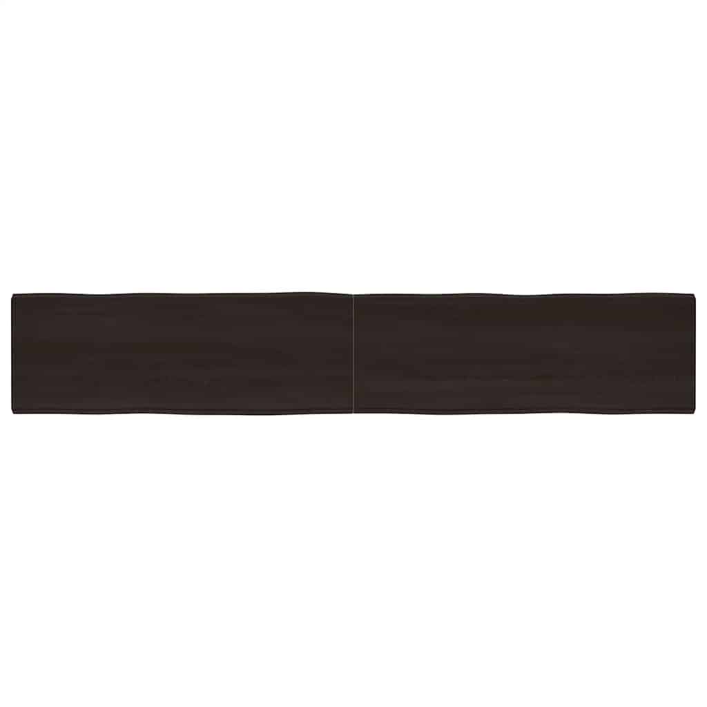 Table Top Dark Brown 220x40x(2-6) cm Treated Solid Wood Live Edge