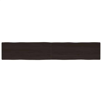 Table Top Dark Brown 220x40x(2-6) cm Treated Solid Wood Live Edge