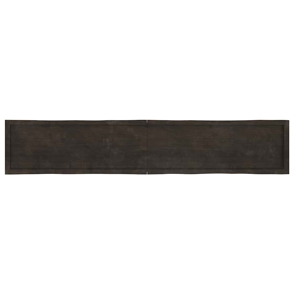 Table Top Dark Brown 220x40x(2-6) cm Treated Solid Wood Live Edge