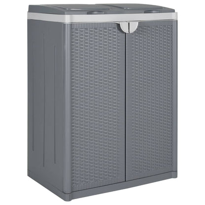 Trash Bin with 2 Doors Grey 65x45x88 cm PP