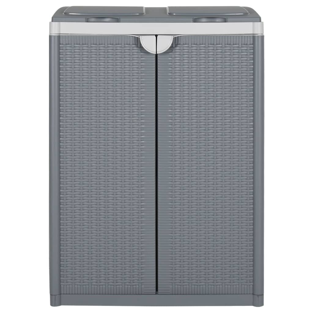 Trash Bin with 2 Doors Grey 65x45x88 cm PP