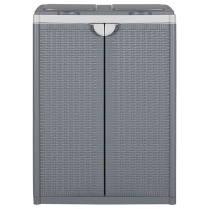 Trash Bin with 2 Doors Grey 65x45x88 cm PP