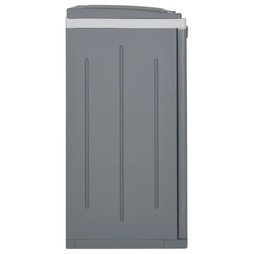 Trash Bin with 2 Doors Grey 65x45x88 cm PP