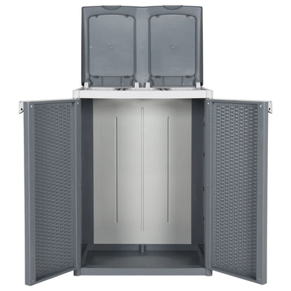 Trash Bin with 2 Doors Grey 65x45x88 cm PP