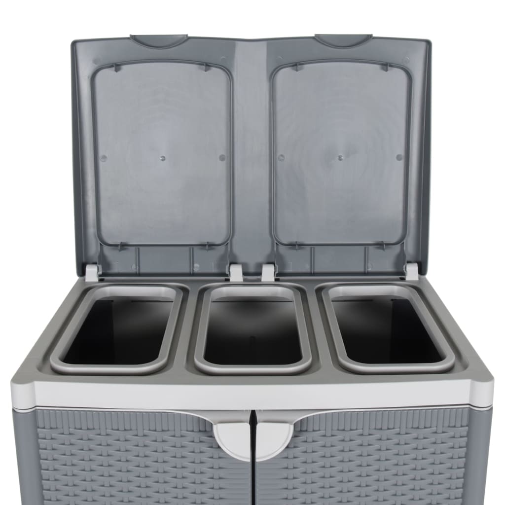 Trash Bin with 2 Doors Grey 65x45x88 cm PP