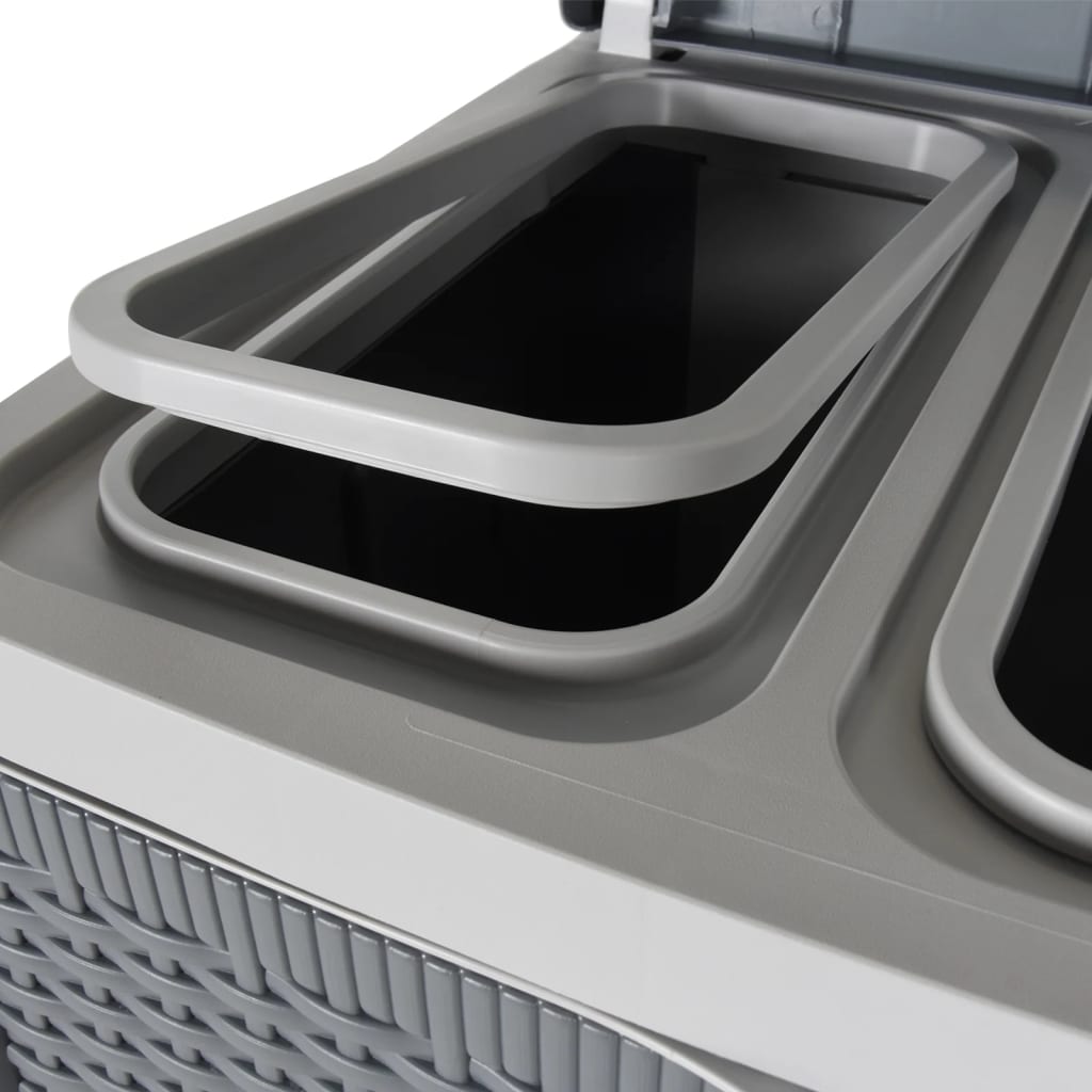 Trash Bin with 2 Doors Grey 65x45x88 cm PP