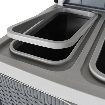 Trash Bin with 2 Doors Grey 65x45x88 cm PP