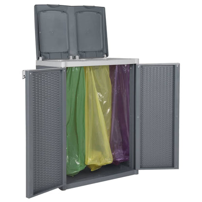 Trash Bin with 2 Doors Grey 65x45x88 cm PP