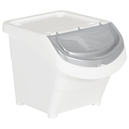 Stackable Waste Bins with Lids 3 pcs White PP 78 L