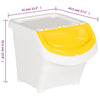 Stackable Waste Bins with Lids 3 pcs White PP 78 L