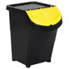 Stackable Waste Bins with Lids 3 pcs Black PP 120 L