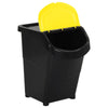 Stackable Waste Bins with Lids 3 pcs Black PP 120 L