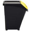 Stackable Waste Bins with Lids 3 pcs Black PP 120 L