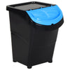 Stackable Waste Bins with Lids 3 pcs Black PP 120 L