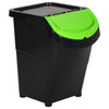 Stackable Waste Bins with Lids 3 pcs Black PP 120 L