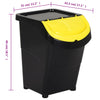 Stackable Waste Bins with Lids 3 pcs Black PP 120 L
