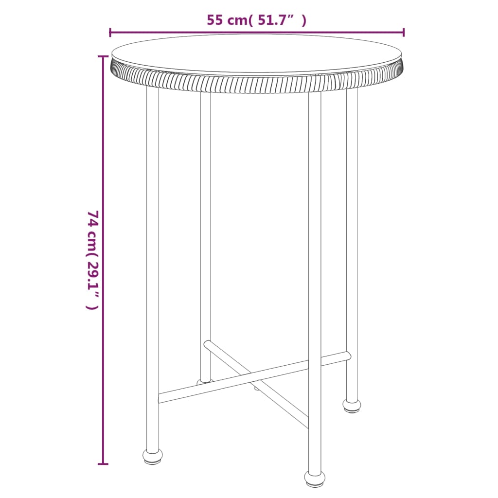 Garden Dining Set | Black | Steel | Garden Dining Set | Round | Modern