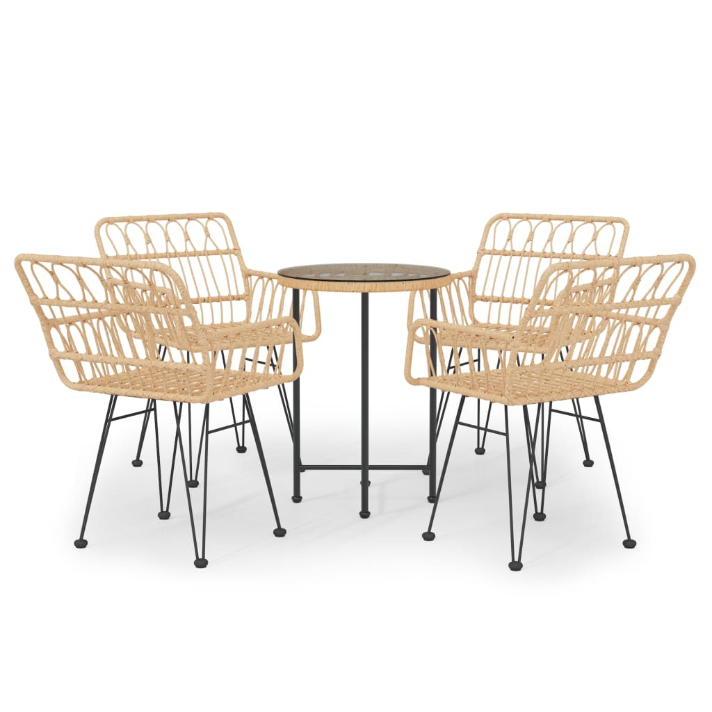 Garden Dining Set | Black | Poly Rattan | Medium | Ergonomic