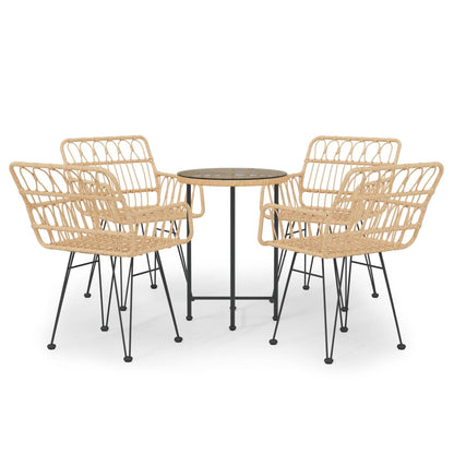 Garden Dining Set | Black | Poly Rattan | Medium | Ergonomic