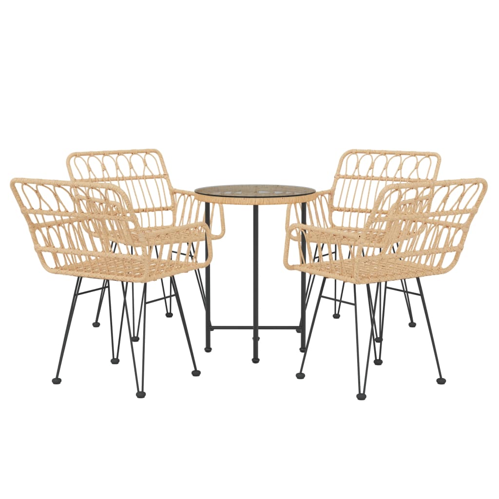 Garden Dining Set | Black | Poly Rattan | Medium | Ergonomic