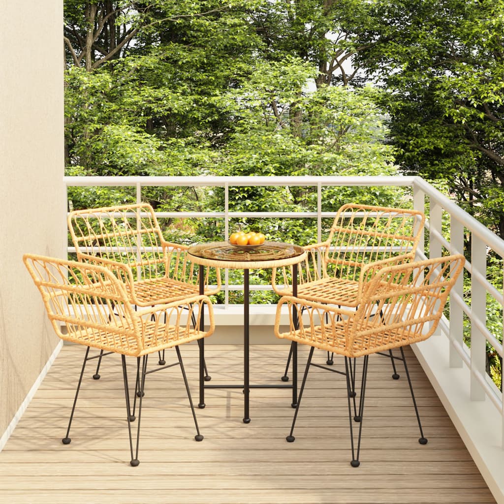 Garden Dining Set | Black | Poly Rattan | Medium | Ergonomic