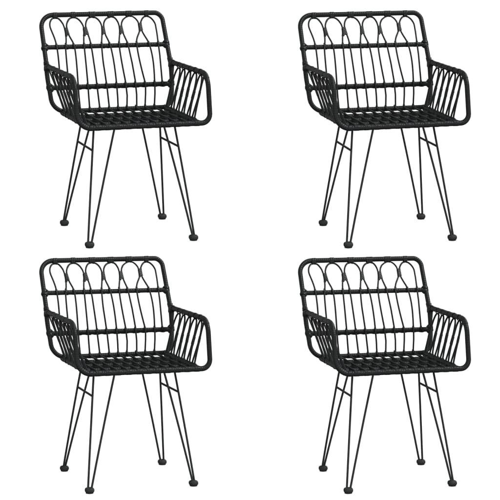 Garden Dining Set | Black | Poly Rattan | Standard |  Durable
