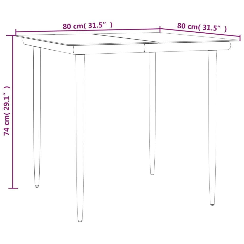 Garden Dining Set | Black | Poly Rattan | Standard |  Durable