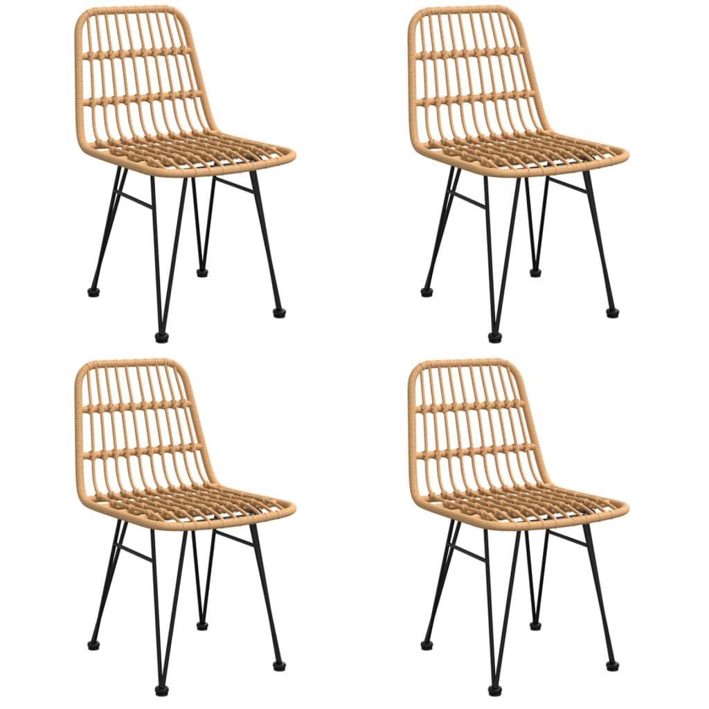 5 Piece Patio Dining Set Poly Rattan