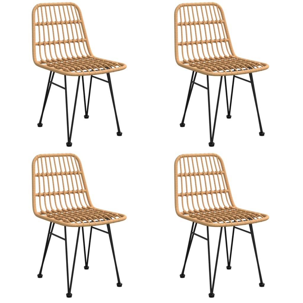 5 Piece Patio Dining Set Poly Rattan