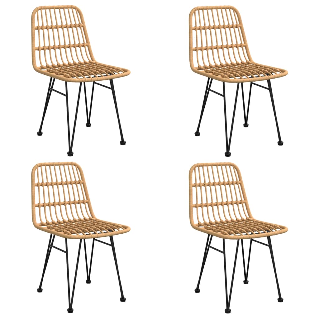 5 Piece Patio Dining Set Poly Rattan